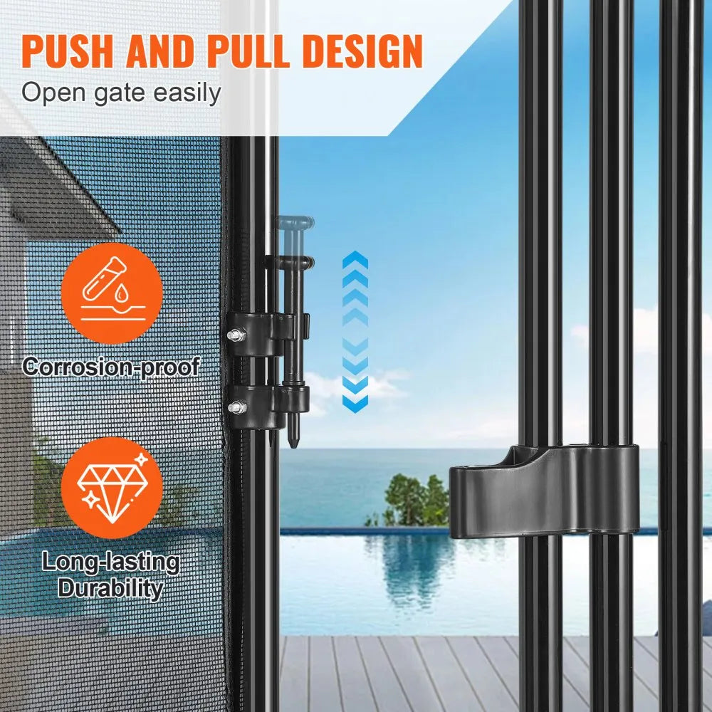 VEVOR Pool Fence Gate, 4 x 2.5 Ft, Easy DIY Installation Inground Pool Gate, Pool Fence Gate Kit with Stainless Steel Latch, Removable Child & Pet Security Pool Fencing