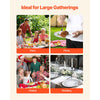VEVOR Plastic Disposable Plates, 350 Pcs Plastic Dinnerware Set, Include 50 Dinner Plates, 50 Dessert Plates, 50 Pre-Rolled Napkins, 50 Forks, 50 Knives, 50 Spoons, and 50 Cups, for Party and Wedding