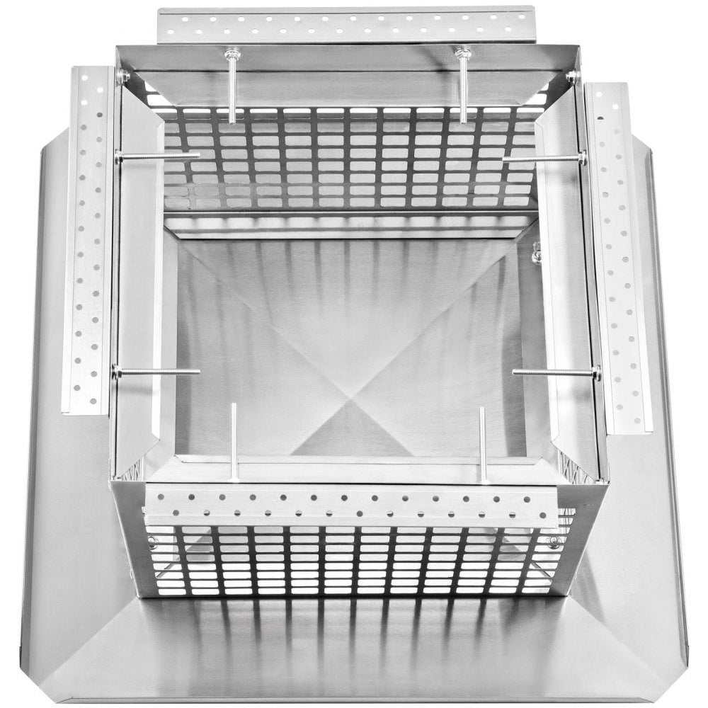 VEVOR Chimney Cap, 13\" x 13\" Flue Caps, 304 Stainless Steel Fireplace Chimney Cover, Adjustable Metal Spark Arrestor with Bolts Screws, Mesh Chimney Flue Cover for Outside Existing Clay Flue Tile
