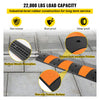 VEVOR Rubber Speed Bump, 1 Pack 2 Channel Speed Bump Hump, 72.8\" Long Modular Speed Bump Rated 22000 LBS Load Capacity, 72.8 x 12.2 x 2.2 Garage Speed Bump for Asphalt Concrete Gravel Driveway-6 FT
