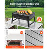 VEVOR Outdoor 2-Tier Kitchen with Zippered Bag, Portable Folding Cook Table for BBQ, Party and Camping, Brown