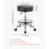 VEVOR Rolling Stool with Foot Rest and Wheels, 450 LBS Weight Capacity Round Rolling Stool Chair, Height Adjustable Thickened PU Leather Swivel Stool for Salon, Spa, Massage, Tattoo, Clinic, Black