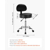 VEVOR Rolling Stool with Back Support and Wheels, 450 LBS Weight Capacity Round Rolling Stool Chair, Height Adjustable Thickened PU Leather Swivel Stool for Salon, Spa, Massage, Tattoo, Clinic, Black