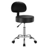 VEVOR Rolling Stool with Back Support and Wheels, 450 LBS Weight Capacity Round Rolling Stool Chair, Height Adjustable Thickened PU Leather Swivel Stool for Salon, Spa, Massage, Tattoo, Clinic, Black