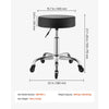 VEVOR Rolling Stool with Wheels, 500 lbs Weight Capacity, Height Adjustable, Quiet Casters, Thick Cushion Ergonomic PU Leather Seat, 360° Swivel Round Rolling Stool Chair for Salon, Clinic, Black