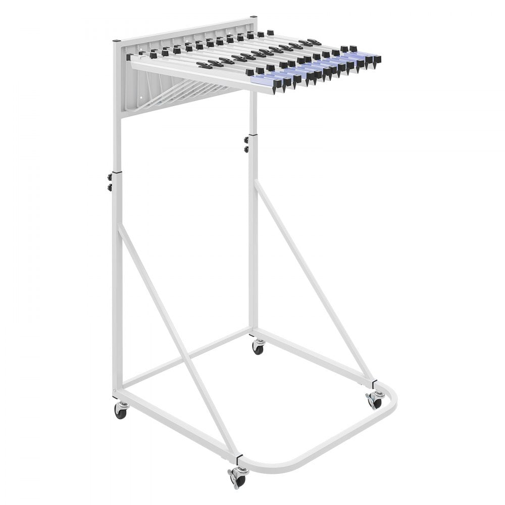 VEVOR Blueprint Storage Rack, Steel, Mobile Adjustable Blueprint Holder with 6 Pack of 24 Inch Aluminum Clamps, 4 Wheels, Display Rack Storage Organizer Stand, for File Display Plan Poster Office Home