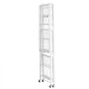 VEVOR 4-Tier Foldable Storage Shelf, 36W x 21D x 60 H Inch Folding Metal Rack Shelving Unit, No Assembly Organizer Shelf with 5 Wheels & 4 Hooks for Pantry, Kitchen, Garage, Basement, White