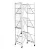 VEVOR 4-Tier Foldable Storage Shelf, 36W x 21D x 60 H Inch Folding Metal Rack Shelving Unit, No Assembly Organizer Shelf with 5 Wheels & 4 Hooks for Pantry, Kitchen, Garage, Basement, White