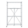 VEVOR 4-Tier Foldable Storage Shelf, 36W x 21D x 60 H Inch Folding Metal Rack Shelving Unit, No Assembly Organizer Shelf with 5 Wheels & 4 Hooks for Pantry, Kitchen, Garage, Basement, White