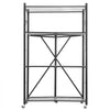 VEVOR 4-Tier Foldable Storage Shelf, 36W x 21D x 60H Inch Folding Metal Rack Shelving Unit, No Assembly Organizer Shelf with 5 Wheels & 4 Hooks for Pantry, Kitchen, Garage, Basement, Black