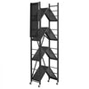 VEVOR 5-Tier Foldable Storage Shelf, 28W x 13D x 66H Inch Folding Metal Rack Shelving Unit, No Assembly Organizer Shelf with 5 Wheels & 4 Hooks for Pantry, Kitchen, Garage, Basement, Black