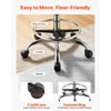VEVOR Rolling Stool with Wheels Footrest, 500 lbs Weight Capacity, Height Adjustable, Thick Cushion Ergonomic PU Leather Seat, 360° Swivel Round Rolling Stool Chair for Salon, Clinic, Medical, Black