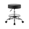 VEVOR Rolling Stool with Wheels Footrest, 500 lbs Weight Capacity, Height Adjustable, Thick Cushion Ergonomic PU Leather Seat, 360° Swivel Round Rolling Stool Chair for Salon, Clinic, Medical, Black