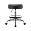 VEVOR Rolling Stool with Wheels Footrest, 500 lbs Weight Capacity, Height Adjustable, Thick Cushion Ergonomic PU Leather Seat, 360° Swivel Round Rolling Stool Chair for Salon, Clinic, Medical, Black