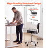 VEVOR Rolling Stool with Back Support, 500 lbs Weight Capacity, Height Adjustable, Thick Cushion Ergonomic PU Leather Seat, 360° Swivel Round Rolling Stool Chair for Salon, Clinic, Medical, Black