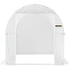 VEVOR 15 x 6.5 x 7 ft Walk-in Tunnel Greenhouse, Portable Plant Hot House with Galvanized Steel Hoops, 1 Top Beam, Diagonal Poles, Zippered Door & 8 Roll-up Windows, White