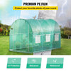 VEVOR Walk-in Tunnel Greenhouse, 9.8 x 6.6 x 6.6 ft Portable Plant Hot House with Galvanized Steel Hoops, 1 Top Beam, Diagonal Poles, Zippered Door & 6 Roll-up Windows, Green