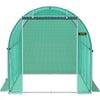 VEVOR Walk-in Tunnel Greenhouse, 9.8 x 6.6 x 6.6 ft Portable Plant Hot House with Galvanized Steel Hoops, 1 Top Beam, Diagonal Poles, Zippered Door & 6 Roll-up Windows, Green