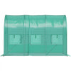 VEVOR Walk-in Tunnel Greenhouse, 9.8 x 6.6 x 6.6 ft Portable Plant Hot House with Galvanized Steel Hoops, 1 Top Beam, Diagonal Poles, Zippered Door & 6 Roll-up Windows, Green