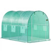 VEVOR Walk-in Tunnel Greenhouse, 9.8 x 6.6 x 6.6 ft Portable Plant Hot House with Galvanized Steel Hoops, 1 Top Beam, Diagonal Poles, Zippered Door & 6 Roll-up Windows, Green