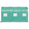 VEVOR 12 x 7 x 7 ft Walk-in Tunnel Greenhouse, Portable Plant Hot House with Galvanized Steel Hoops, 1 Top Beams, 2 Diagonal Poles, 1 Zippered Door & 6 Roll-up Windows, Green