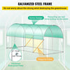 VEVOR Walk-in Tunnel Greenhouse, 15 x 7 x 7 ft Portable Plant Hot House with Galvanized Steel Hoops, 1 Top Beam, Diagonal Poles, Zippered Door & 8 Roll-up Windows, Green