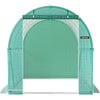 VEVOR Walk-in Tunnel Greenhouse, 15 x 7 x 7 ft Portable Plant Hot House with Galvanized Steel Hoops, 1 Top Beam, Diagonal Poles, Zippered Door & 8 Roll-up Windows, Green