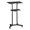 VEVOR Podium Stand, Adjustable Height Steel Lectern Mobile Laptop Desk, for Schools, Churches and Events, 40-49 inch, Portable Presentation Lectern Stand with 0-30° Tilt Top and 2-Position Shelf