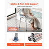 VEVOR Sliding Shower Chair, 400 lbs Tub Transfer Bench for Bathtub with Swivel Seat, Padded Shower Bench with Arms and Backrest, Height Adjustable for Handicap, Adults, Seniors, Elderly and Disabled