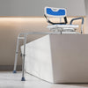 VEVOR Sliding Shower Chair, 400 lbs Tub Transfer Bench for Bathtub with Swivel Seat, Padded Shower Bench with Arms and Backrest, Height Adjustable for Handicap, Adults, Seniors, Elderly and Disabled