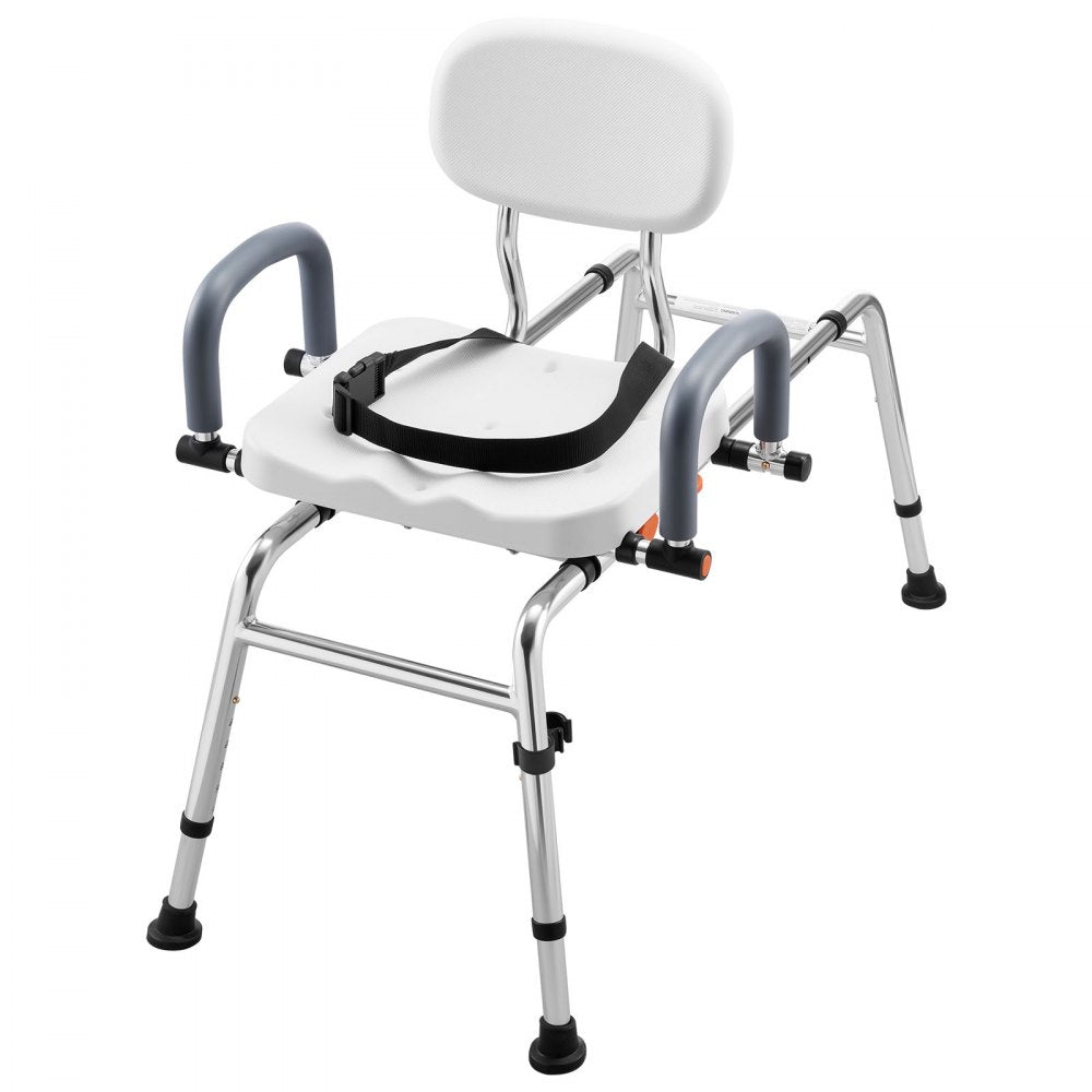 VEVOR Sliding Shower Chair, 400 lbs Tub Transfer Bench for Bathtub with Swivel Seat, Shower Bench with Pivoting Arms and Backrest, Height & Width Adjustable for Handicap, Seniors, Elderly and Disabled