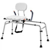 VEVOR Sliding Shower Chair, 400 lbs Tub Transfer Bench for Bathtub with Swivel Seat, Shower Bench with Pivoting Arms and Backrest, Height & Width Adjustable for Handicap, Seniors, Elderly and Disabled
