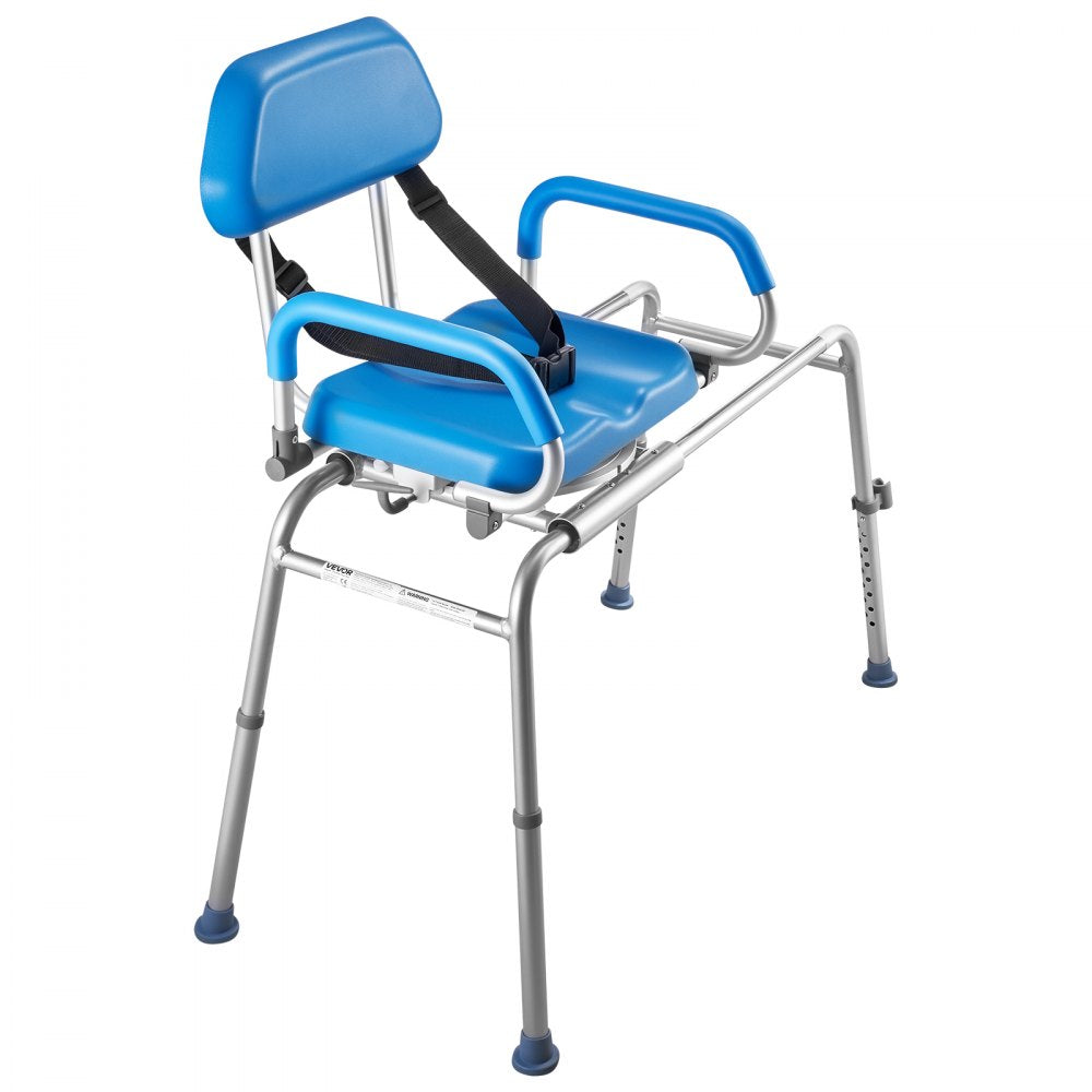 VEVOR Sliding Shower Chair, 330 lbs Tub Transfer Bench for Bathtub with Swivel Seat, Padded Shower Bench with Pivoting Arms and Backrest, Height Adjustable for Handicap, Seniors, Elderly and Disabled