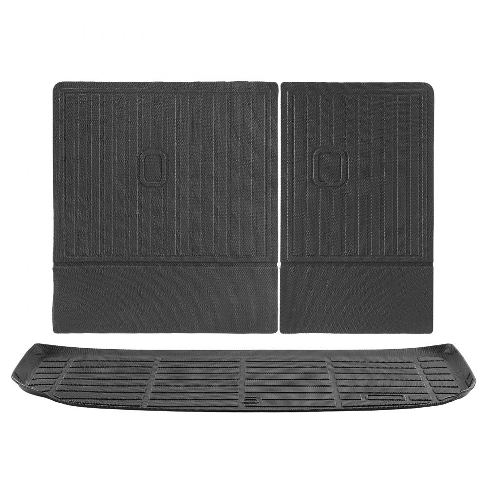 VEVOR Cargo Mats Compatible with Hyundai Palisade 2020-2024, Custom Fit TPE Cargo Liner Set for SUVs, Trunk and Rear Back Seat Protector Replacement, Black, Trunk Mat and Backrest Mats