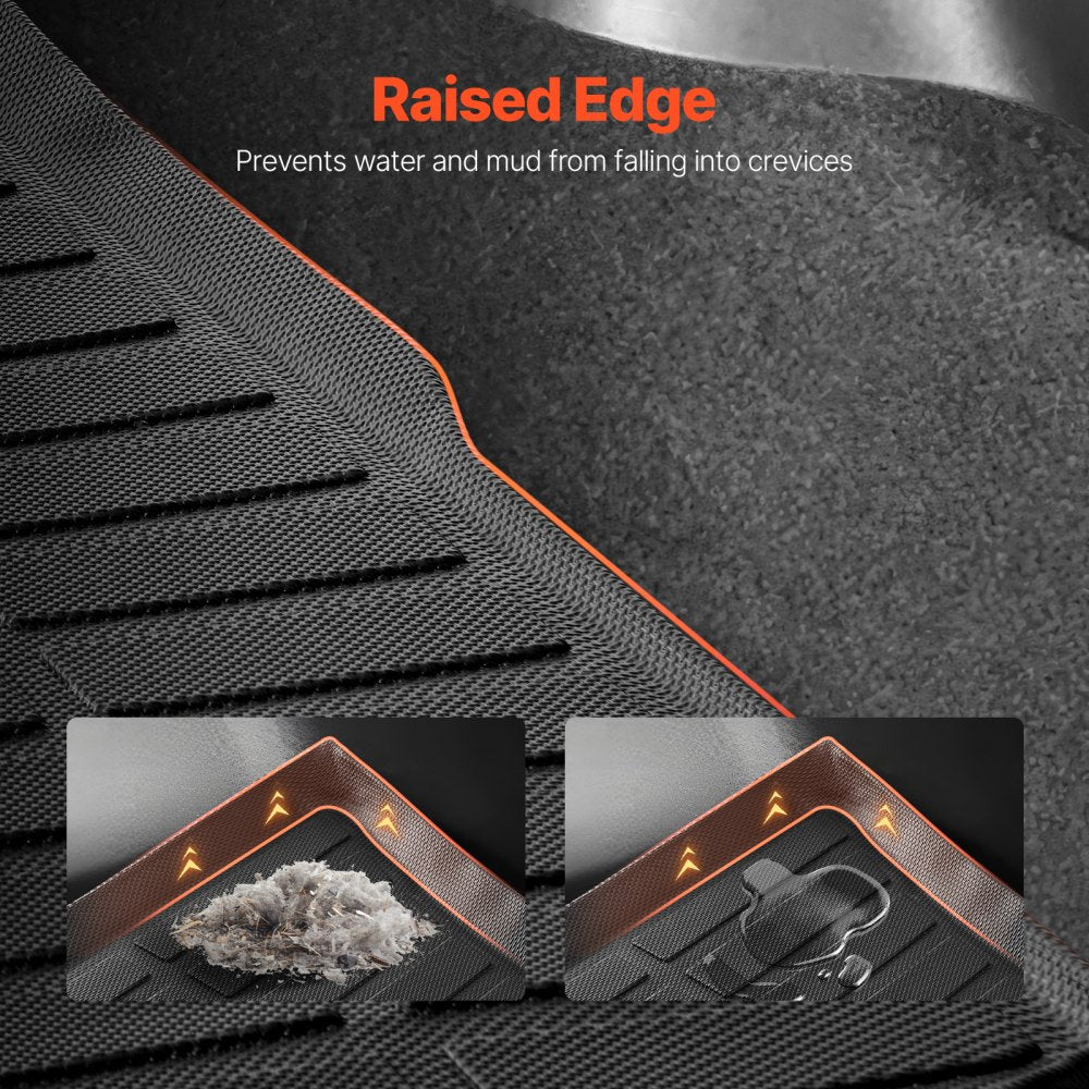 VEVOR Cargo Mat Compatible with Tesla Model Y 2020-2024, Precise Fit Trunk Mat for SUVs, TPE Trunk Protector Replacement, Black (1PCS)
