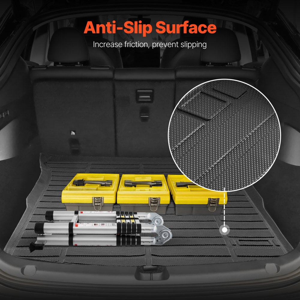 VEVOR Cargo Mat Compatible with Tesla Model Y 2020-2024, Precise Fit Trunk Mat for SUVs, TPE Trunk Protector Replacement, Black (1PCS)