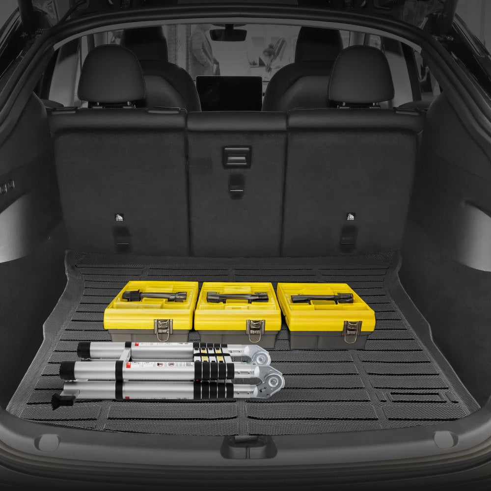 VEVOR Cargo Mat Compatible with Tesla Model Y 2020-2024, Precise Fit Trunk Mat for SUVs, TPE Trunk Protector Replacement, Black (1PCS)