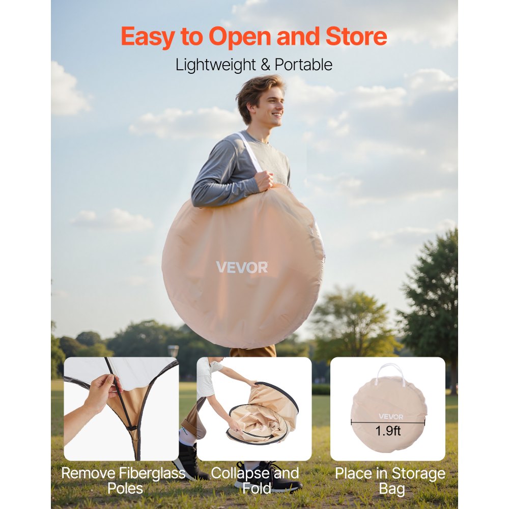 VEVOR Pop up Sports Tent, 47x47 in Clear Bubble Tent for 1 Person, Waterproof Outdoor Pod with Floor Mat & Top Cover, Garden Igloo Dome Tents Camping Shelter for Events Fishing Cheering