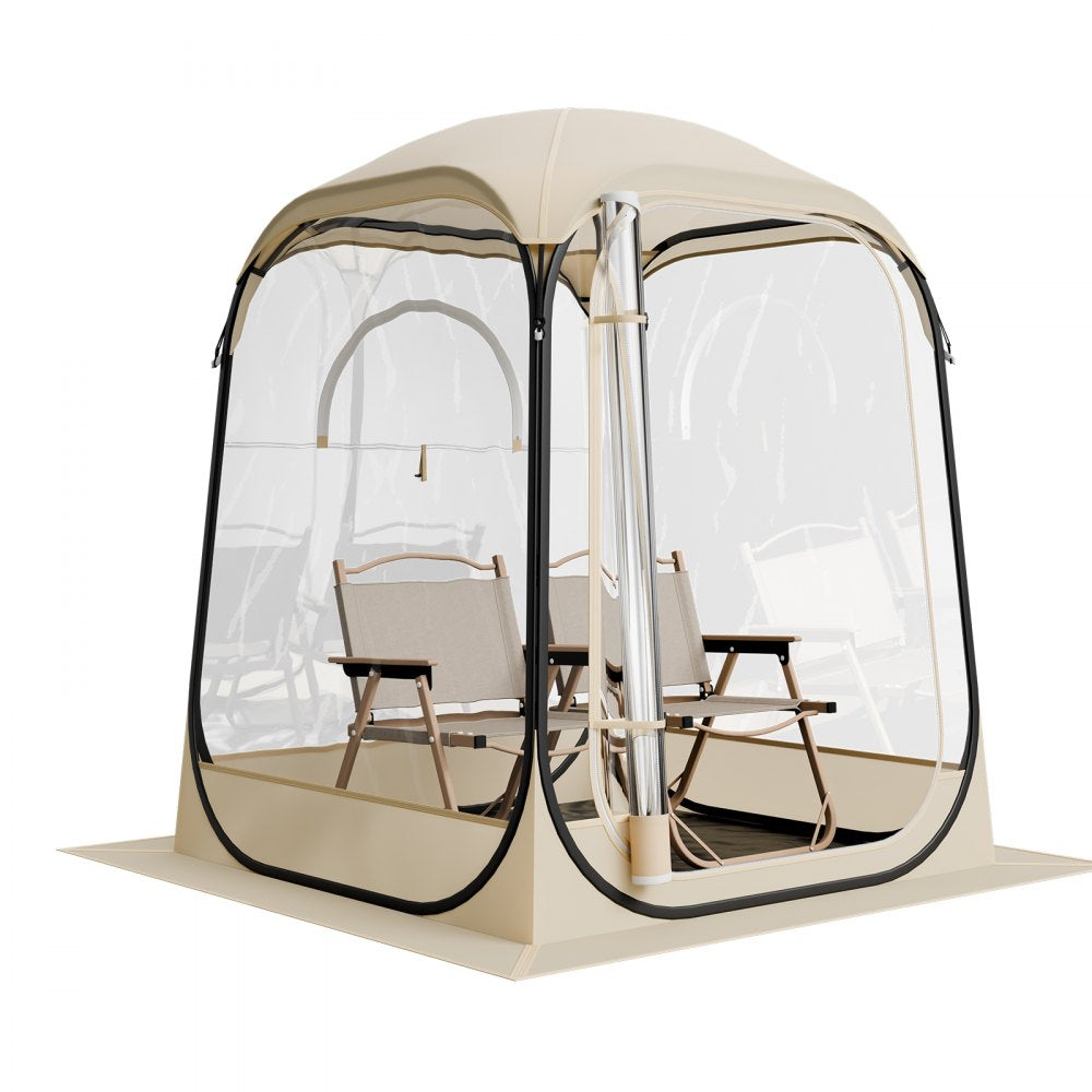 VEVOR Pop up Sports Tent, 50x50 in Clear Bubble Tent for 1 Person, Waterproof Outdoor Pod with Floor Mat & Top Cover, Garden Igloo Dome Tents Camping Shelter for Events Fishing Cheering
