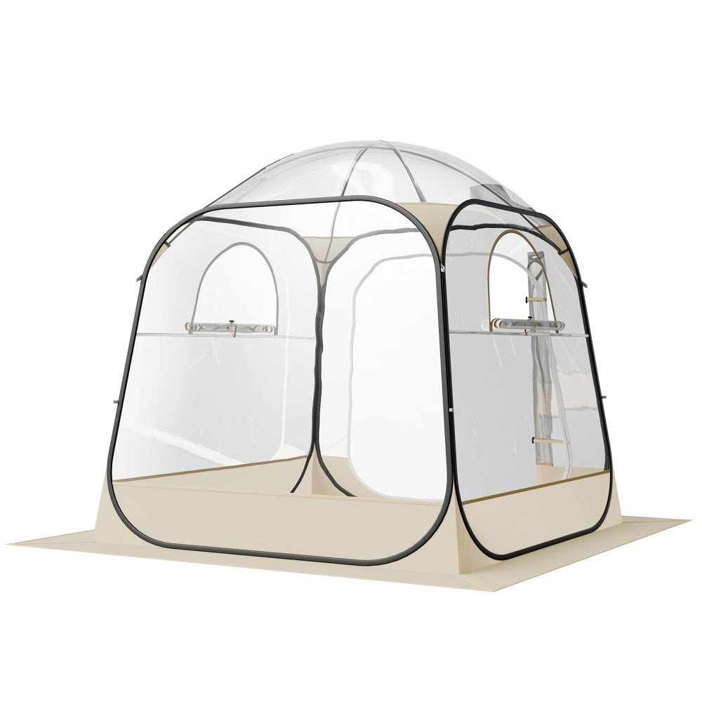 Pop up Sports Tent, 72x72 in Clear Bubble Tent for 2-4 Persons, Waterproof Outdoor Pod with Floor Mat & Top Cover, Garden Igloo Dome Tents Camping