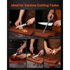 VEVOR Kitchen Knife Set with Block and Sharpener, 15 Piece High Carbon Stainless Steel Sharp Knife Set, Kitchen Cutlery with Ergonomic Handle, Sharpening Rod and Premium Wooden Block, for Home Cooks