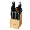 VEVOR Kitchen Knife Set with Block and Sharpener, 15 Piece High Carbon Stainless Steel Sharp Knife Set, Kitchen Cutlery with Ergonomic Handle, Sharpening Rod and Premium Wooden Block, for Home Cooks