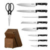 VEVOR Kitchen Knife Set with Block and Sharpener, 15 Piece German High Carbon Stainless Steel Knife Set, Kitchen Cutlery with ABS Ergonomic Handle, Sharpening Rod and Wooden Block, for Home Cooks