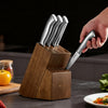 VEVOR Kitchen Knife Set with Block and Sharpener, 15 Piece German High Carbon Stainless Steel  Sharp Knife Set, Kitchen Cutlery with Ergonomic Handle, Sharpening Rod and Wooden Block, for Home Cooks
