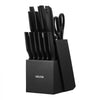 VEVOR Kitchen Knife Set with Block and Sharpener, 15 Piece German High Carbon Stainless Steel Knife Set, Kitchen Cutlery with PP Ergonomic Handle, Sharpening Rod and Wooden Block, for Home Cooks