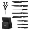 VEVOR Kitchen Knife Set with Block and Sharpener, 15 Piece German High Carbon Stainless Steel Knife Set, Kitchen Cutlery with PP Ergonomic Handle, Sharpening Rod and Wooden Block, for Home Cooks