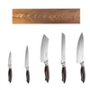 VEVOR Kitchen Knife Set, 6 Piece High Carbon Stainless Steel Sharp Knife Set, Professional Kitchen Cutlery with Ergonomic Crack-Resistant Handle, and Walnut Finish Powerful Magnetic Knives Holder