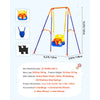 VEVOR Toddler Swing and Jumper, 2 in 1 Swing Set and Bouncer, Thick Plastic Seat with Foldable A-Frame Metal Stand, Reinforced with 4 Sandbags, Easy to Install and Store, for Indoor or Outdoor Play