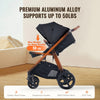 VEVOR Travel System Stroller with Infant Bassinet, 2-in-1 Baby Cradle Stroller Combo, Reversible Seat, Easy One-button Folding, EVA Tires with Brake Aluminum Stroller Carseat Combo Set (Black)