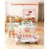 VEVOR 5-in-1 Baby Walker, Folding Baby Activity Center on Wheels, Height Adjustable Rocker Bouncer Walker with Comfortable High-Back Seat, Anti-Rollover Toddler Walking Helper for 6-24 Month Boy Girls